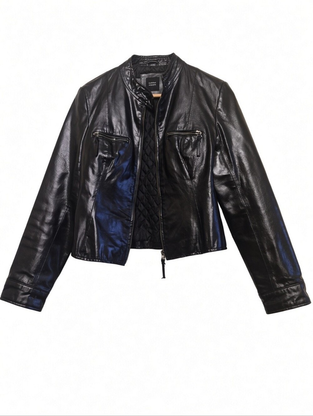 Zara Trafaluc Black Real Leather Biker Jacket (size L but would be Best For M)